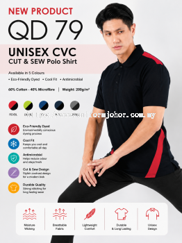 CVC Cut & Sew Polo Shirt - QD79 (UNISEX)