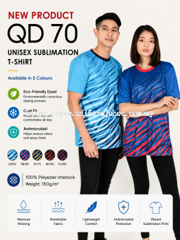 Sublimation Round Neck T-Shirt - QD70 (UNISEX)