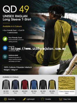 Quick Dry Raglan Long Sleeve T-Shirt - QD49