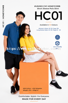 Unisex CVC Honeycomb Short Sleeve Polo Shirt - HC01