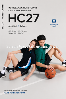 Unisex CVC Honeycomb Cut & Sew Polo Shirt - HC27
