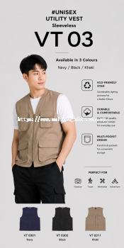 Unisex Utility Vest Sleeveless - VT03