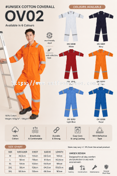OV02 Unisex Cotton Coverall｜Professional Safety Workwear