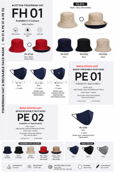 FH01 Fisherman Hat & PE01 / PE02 Reusable Face Mask｜Comfort, Protection & Everyday Essentials