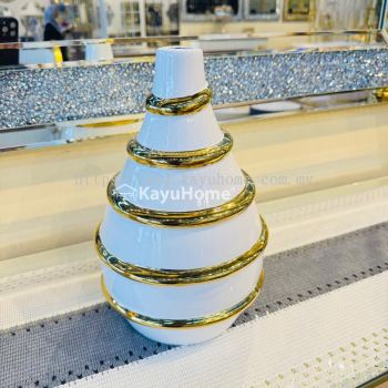 KAYUHOME LUXURY VASE WITH STRIPE GOLD