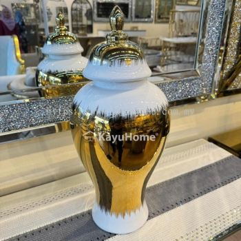 KAYUHOME GOLDEN WHITE CERAMIC VASE