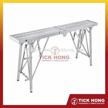 Chrome Portable Folding Horse Stool Bench Platform Scaffolding Lifting Ladder (1.4M / 1.8M)