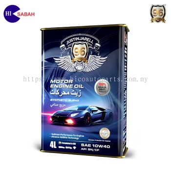 JUSTIN JARELL 96 MOTOR ENGINE OIL SAE 10W40 API SN/CF SYNTHETIC BLEND (4L)