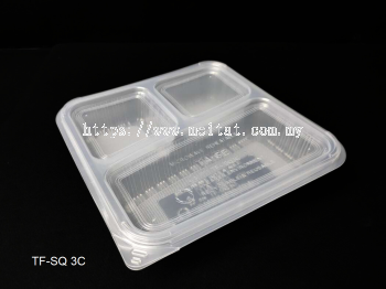 3-Compartment Plastic Container &amp; Lid
