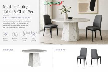 Marble Dining Table & Chair Set |