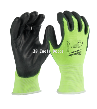 MILWAUKEE HIGH VISIBILITY CUT LEVEL 1 POLYURETHANE DIPPED GLOVE (L) - 48-73-8912