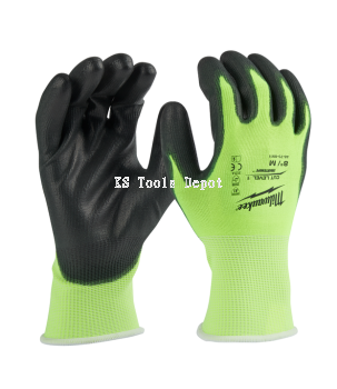MILWAUKEE HIGH VISIBILITY CUT LEVEL 1 POLYURETHANE DIPPED GLOVE (XL) - 48-73-8913