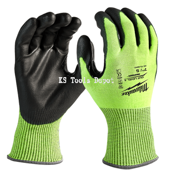 MILWAUKEE HIGH VISIBILITY CUT LEVEL 4 POLYURETHANE DIPPED GLOVE (XXL) - 48-73-8944