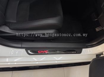 CIVIC WORDING DARK CHROME LED SIDE STEEL PLATE(RED/BLUE)
