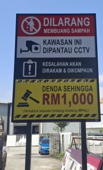 HEAVY DUTY GI METAL SIGNBOARD FOR INDUSTRIAL, COMMERCIAL AND PUBLIC AREAS AT KAMPAR , CHEMOR & TAMPAH