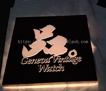 CUSTOM BACKLIT LOGO SIGNAGE FOR LUXURY RETAIL AND CORPORATE BRANDS IN IPOH , TAMBUN & SIMPANG PULAI