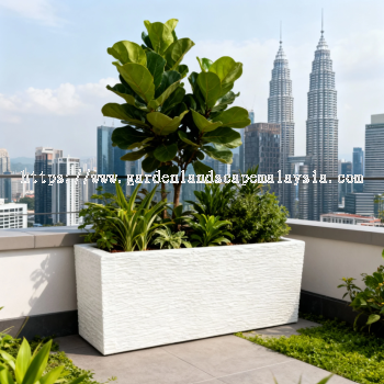Premium Fiberglass Planter Box Malaysia PC1247-17005 马来西亚户外花箱 Kotak Penanam Gentian Kaca Premium Malaysia