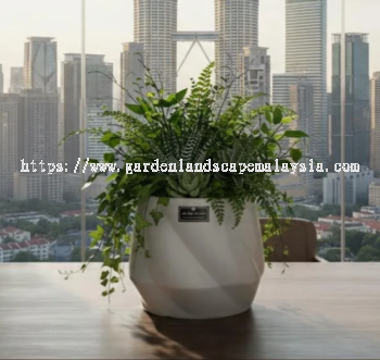 Trusted Ceramic Flowerpot Supplier Kuala Lumpur PC1247-18450-GY | Eden Landsacpe Sdn Bhd