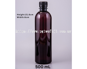 Botol PET Amber 500ML (Leher 28mm) (PGBR003 35A)