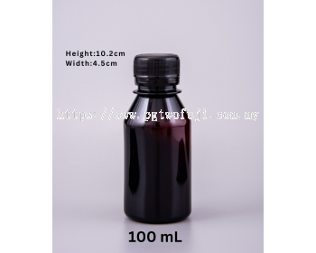 100ml Amber PET Bottle (28mm neck) (PGBR028 19A)