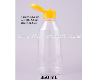 350ML PET Sauce Bottle with Flip Top Cap for Sauce, Syrup & Food Packaging