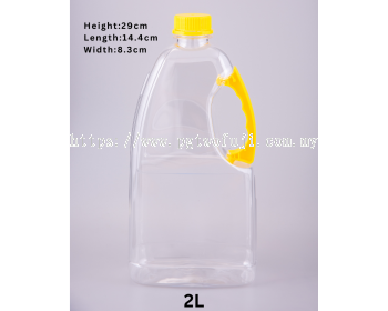 2L PET Cordial Bottle with Handle (38mm Neck) for Syrup, Concentrate & Beverage Packaging