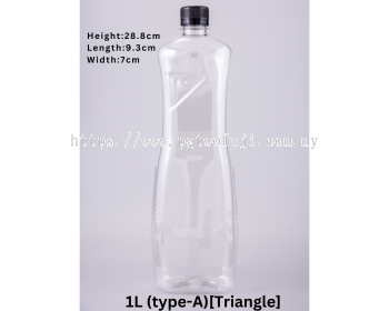 1L PET Detergent Bottle (Shape A, 28mm Neck) with Flip Top Cap for Cleaning Chemicals & Industrial Packaging