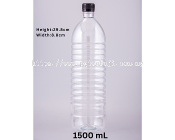 1.5L PET Round Bottle (Clear)   28mm Neck for Mineral Water, Drinking Water & Bottled Water Packaging