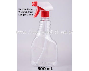 500ML Glass Cleaner Clear Pet Bottle (28Mm Neck) For Household & Cleaning Products