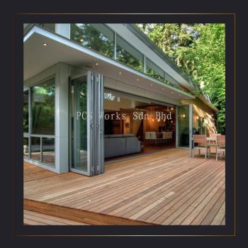 Security Mesh + Glass Folding Door