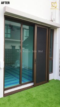 Security Mesh + Glass Sliding Door
