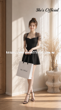 SHE'S Elegant Mesh Sleeve Mini Dress
