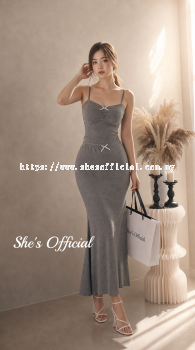 SHE'S French Bow Cami Mermaid Maxi Skirt Set
