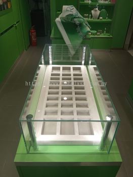 UV Bonded Tempered Glass Display Cabinet