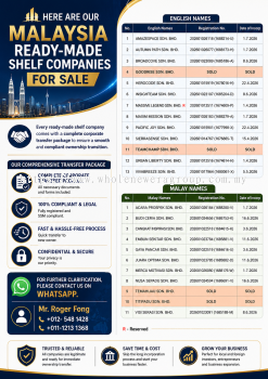 Malaysia Ready-Made Shelf Companies for Sale - Start Your Business Immediately with a Ready-Made Shelf Company  ���������ֳɿտǹ�˾���� - ����ͨ���ֳɿտǹ�˾��չ����ҵ��