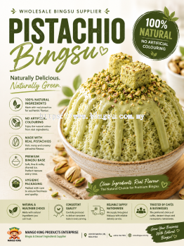100% Natural Pistachio Flavour Bingsu Snow Ice Blocks 2L Supplier Malaysia