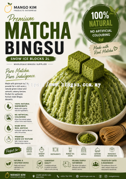 100% Natural Matcha Bingsu Snow Ice Blocks 2L Supplier Malaysia