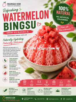 100% Natural Watermelon Bingsu Snow Ice Blocks 2L Supplier Malaysia