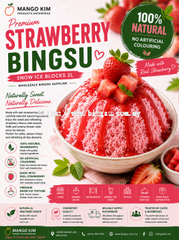 100% Natural Strawberry Bingsu Snow Ice Blocks 2L Supplier Malaysia