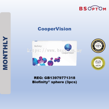 Cooper Vision Biofinity Monthly Clear Contact Lenses (3pcs)