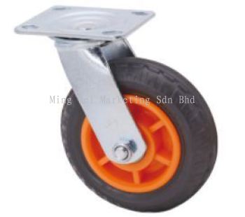 Heavy Duty ADR Orange Rubber Castor Wheel