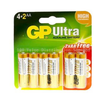 GP Ultra Alkaline AA Battery GP-PCA15AU069 (4+2)