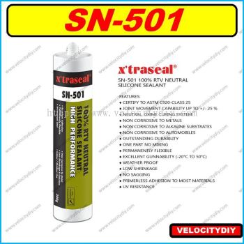 （无酸玻璃胶）X'traseal SN-501 100% RTV Neutral Silicone Sealant 300gm