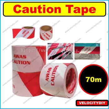 （警告防护危险绑带）Barrie Tape Caution Tape Awas Tape Red & White Tape 3"x70mx0.04mm