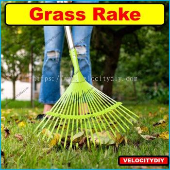 （铁草扒）16" x 22 Teeth High-Quality Aluminum Aloy Grass Rake 16" x 22 Teeth Penyapu  Rumput