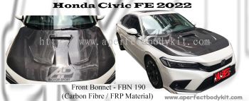 Honda Civic FE 2022 Front Bonnet (Carbon Fibre / FRP Material) 