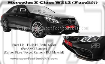 Mercedes E Class W212 Facelift Brabu Style Front Lip For AMG Bumper (Carbon Fibre / Forged Carbon / FRP Material) 