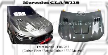 Mercedes CLA W118 Front Bonnet (Carbon Fibre / Forged Carbon / FRP Material)