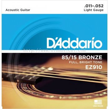 D'Addario EZ910 85/15 Bronze Light Gauge .011-.052 