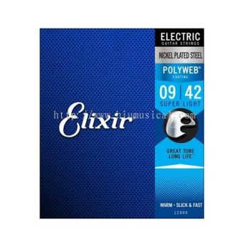 Elixir 12000 Polyweb Electric Guitar Strings 9-42